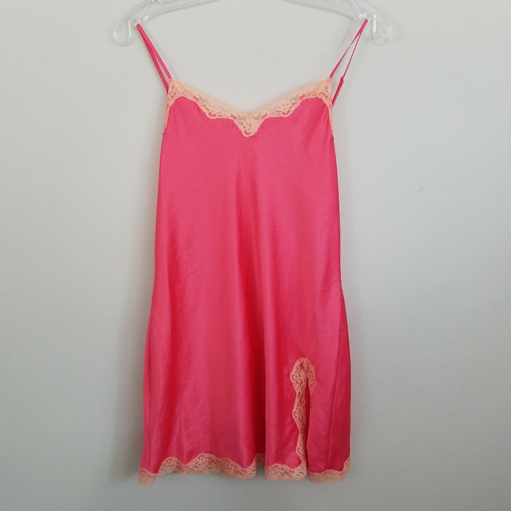 Victoria's Secret Peachy-Pink Satin & Lace Slip